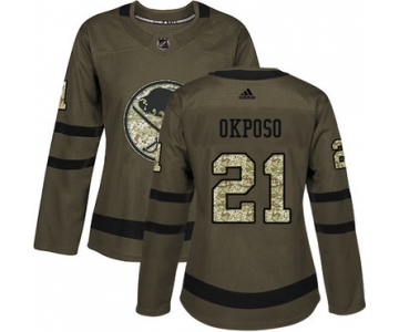 Adidas Buffalo Sabres #21 Kyle Okposo Green Salute to Service Women's Stitched NHL Jersey