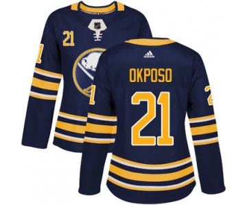 Adidas Buffalo Sabres #21 Kyle Okposo Navy Blue Home Authentic Women's Stitched NHL Jersey