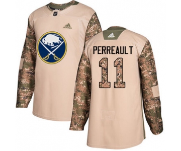 Adidas Sabres #11 Gilbert Perreault Camo Authentic 2017 Veterans Day Stitched NHL Jersey