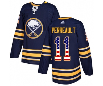 Adidas Sabres #11 Gilbert Perreault Navy Blue Home Authentic USA Flag Stitched NHL Jersey
