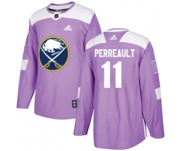 Adidas Sabres #11 Gilbert Perreault Purple Authentic Fights Cancer Stitched NHL Jersey