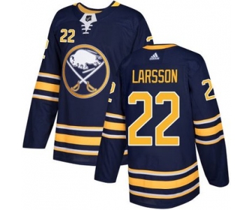 Adidas Sabres #22 Johan Larsson Navy Blue Home Authentic Stitched NHL Jersey