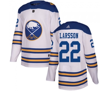 Adidas Sabres #22 Johan Larsson White Authentic 2018 Winter Classic Stitched NHL Jersey