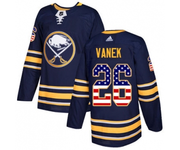 Adidas Sabres #26 Thomas Vanek Navy Blue Home Authentic USA Flag Stitched NHL Jersey