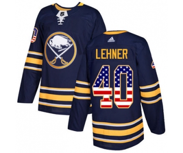 Adidas Sabres #40 Robin Lehner Navy Blue Home Authentic USA Flag Stitched NHL Jersey