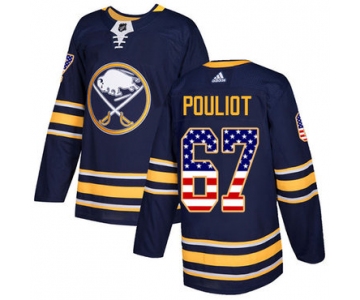 Adidas Sabres #67 Benoit Pouliot Navy Blue Home Authentic USA Flag Stitched NHL Jersey