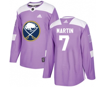Adidas Sabres #7 Rick Martin Purple Authentic Fights Cancer Stitched NHL Jersey
