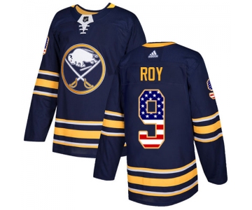 Adidas Sabres #9 Derek Roy Navy Blue Home Authentic USA Flag Stitched NHL Jersey