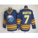 Men's Buffalo Sabres #7 Rick Martin 1983-84 Navy Blue CCM Vintage Throwback Jersey