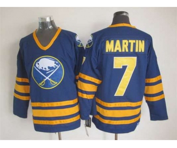 Men's Buffalo Sabres #7 Rick Martin 1983-84 Navy Blue CCM Vintage Throwback Jersey