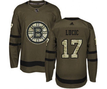 Adidas Bruins #17 Milan Lucic Green Salute to Service Stitched NHL Jersey
