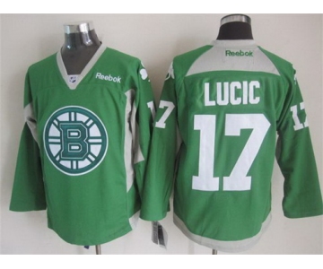 Boston Bruins #17 Milan Lucic 2014 Training Green Jersey