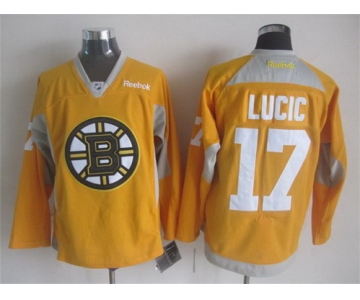 Boston Bruins #17 Milan Lucic 2014 Training Yellow Jersey