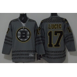 Boston Bruins #17 Milan Lucic Charcoal Gray Jersey