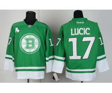 Boston Bruins #17 Milan Lucic St. Patrick's Day Green Jersey