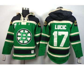Old Time Hockey Boston Bruins #17 Milan Lucic Green Hoodie