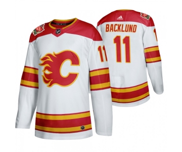 Men's Calgary Flames #11 Mikael Backlund 2019 Heritage Classic Authentic White Jersey