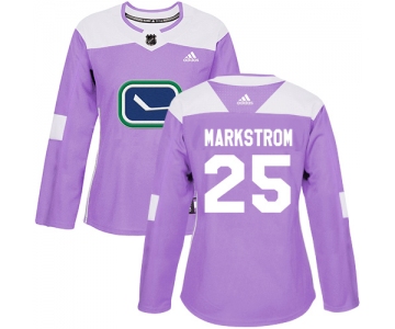 Adidas Vancouver Canucks #25 Jacob Markstrom Purple Authentic Fights Cancer Women's Stitched NHL Jersey