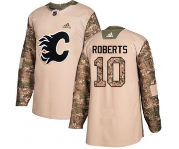 Adidas Flames #10 Gary Roberts Camo Authentic 2017 Veterans Day Stitched NHL Jersey