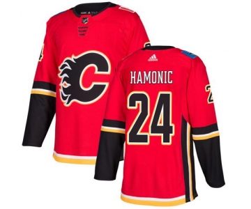 Adidas Flames #24 Travis Hamonic Red Home Authentic Stitched NHL Jersey
