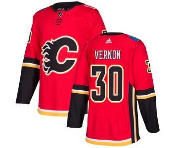 Adidas Flames #30 Mike Vernon Red Home Authentic Stitched NHL Jersey