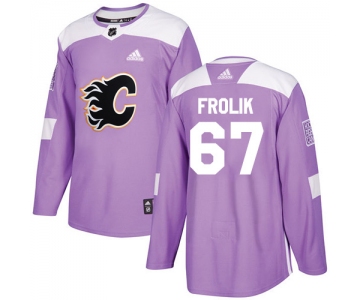 Adidas Flames #67 Michael Frolik Purple Authentic Fights Cancer Stitched NHL Jersey