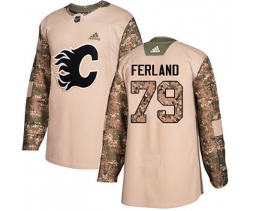 Adidas Flames #79 Michael Ferland Camo Authentic 2017 Veterans Day Stitched NHL Jersey