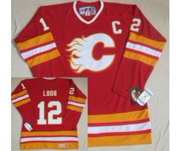 Calgary Flames #12 Hakan Loob Red Third Throwback CCM Jersey