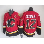 Calgary Flames #12 Jarome Iginla 2003 Red Throwback CCM Jersey