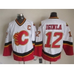 Calgary Flames #12 Jarome Iginla 2003 White Throwback CCM Jersey