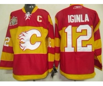 Calgary Flames #12 Jarome Iginla Red Third Jersey