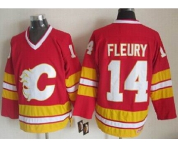 Calgary Flames #14 Theoren Fleury Red Third Throwback CCM Jersey