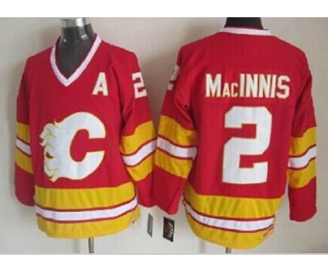 Calgary Flames #2 Al MacInnis Red Third Throwback CCM Jersey