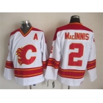 Calgary Flames #2 Al MacInnis White Throwback CCM Jersey