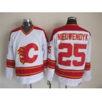 Calgary Flames #25 Joe Nieuwendyk White Throwback CCM Jersey