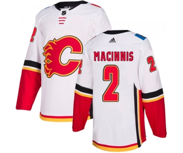 Men's Adidas Calgary Flames #2 Al MacInnis White Away Authentic NHL Jersey