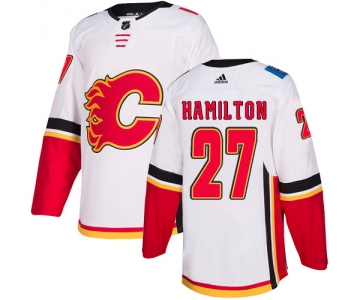 Men's Adidas Calgary Flames #27 Dougie Hamilto White Away Authentic NHL Jersey