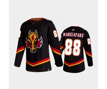 Men's Calgary Flames #88 Andrew Mangiapane Reverse Retro 2020-21 Black Authentic Jersey