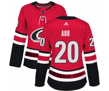 Adidas Carolina Hurricanes #20 Sebastian Aho Red Home Authentic Women's Stitched NHL Jersey