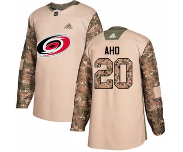 Adidas Hurricanes #20 Sebastian Aho Camo Authentic 2017 Veterans Day Stitched NHL Jersey