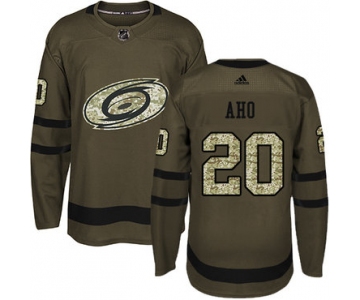 Adidas Hurricanes #20 Sebastian Aho Green Salute to Service Stitched Youth NHL Jersey
