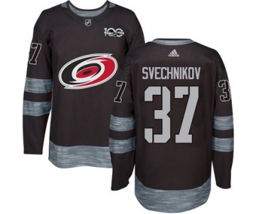 Adidas Carolina Hurricanes #37 Andrei Svechnikov Black 1917-2017 100th Anniversary Stitched NHL Jersey