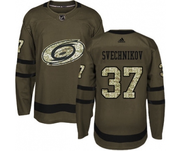 Adidas Carolina Hurricanes #37 Andrei Svechnikov Green Salute to Service Stitched NHL Jersey