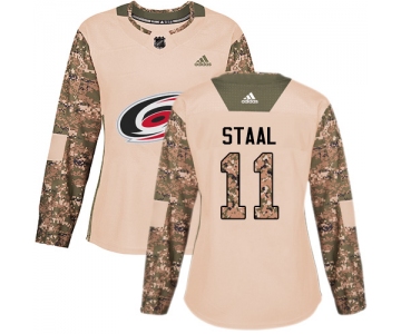 Adidas Carolina Hurricanes #11 Jordan Staal Camo Authentic 2017 Veterans Day Women's Stitched NHL Jersey