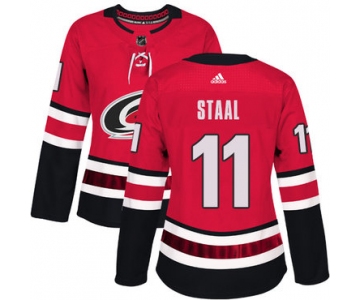 Adidas Carolina Hurricanes #11 Jordan Staal Red Home Authentic Women's Stitched NHL Jersey