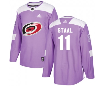 Adidas Hurricanes #11 Jordan Staal Purple Authentic Fights Cancer Stitched Youth NHL Jersey