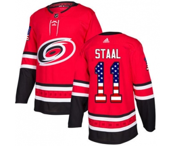 Adidas Hurricanes #11 Jordan Staal Red Home Authentic USA Flag Stitched NHL Jersey