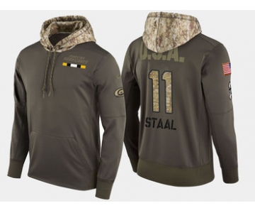 Nike Carolina Hurricanes 11 Jordan Staal Olive Salute To Service Pullover Hoodie