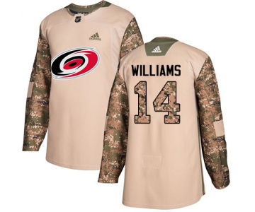 Adidas Hurricanes #14 Justin Williams Camo Authentic 2017 Veterans Day Stitched NHL Jersey