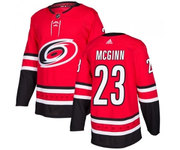 Adidas Hurricanes #23 Brock McGinn Red Home Authentic Stitched NHL Jersey